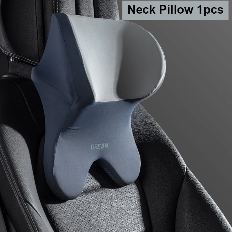 Appui-tête de voiture lombaire, coussin de soutien pour le cou, oreillers de cou universels doux, coussin lombaire en mousse à mémoire de forme pour voiture, soutien du dos