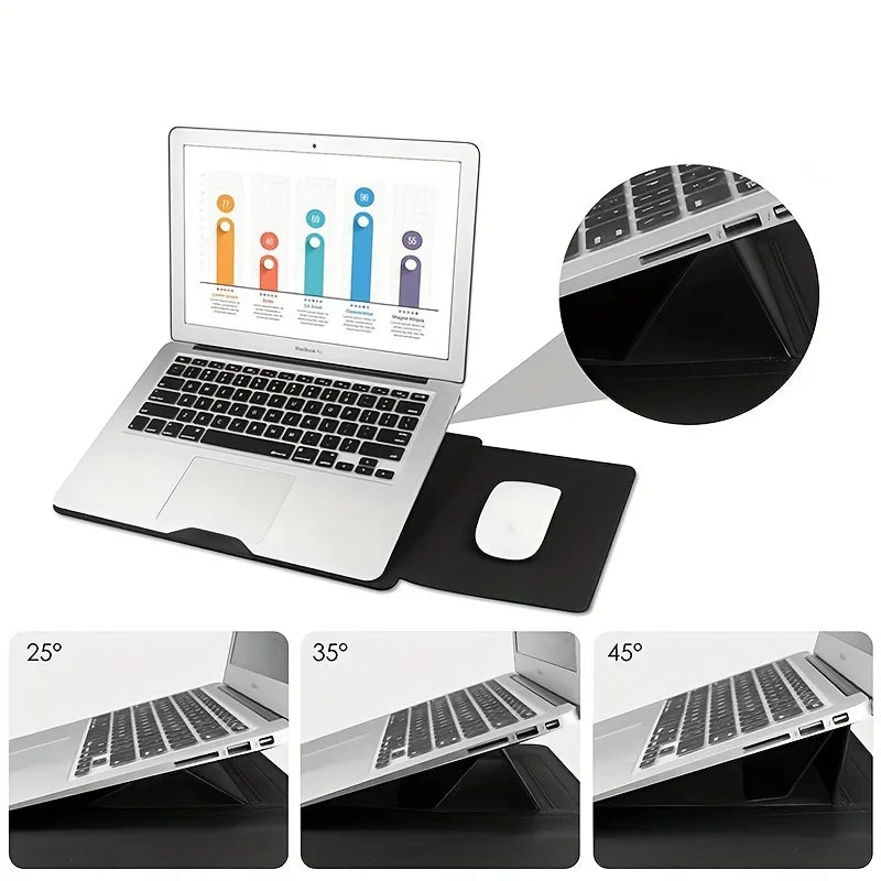 Funda de piel para portátil Dormin de 13,3"/15,6" con soporte ergonómico ajustable, diseño de velcro no magnético, estuche portátil para Mac, Dell y HP