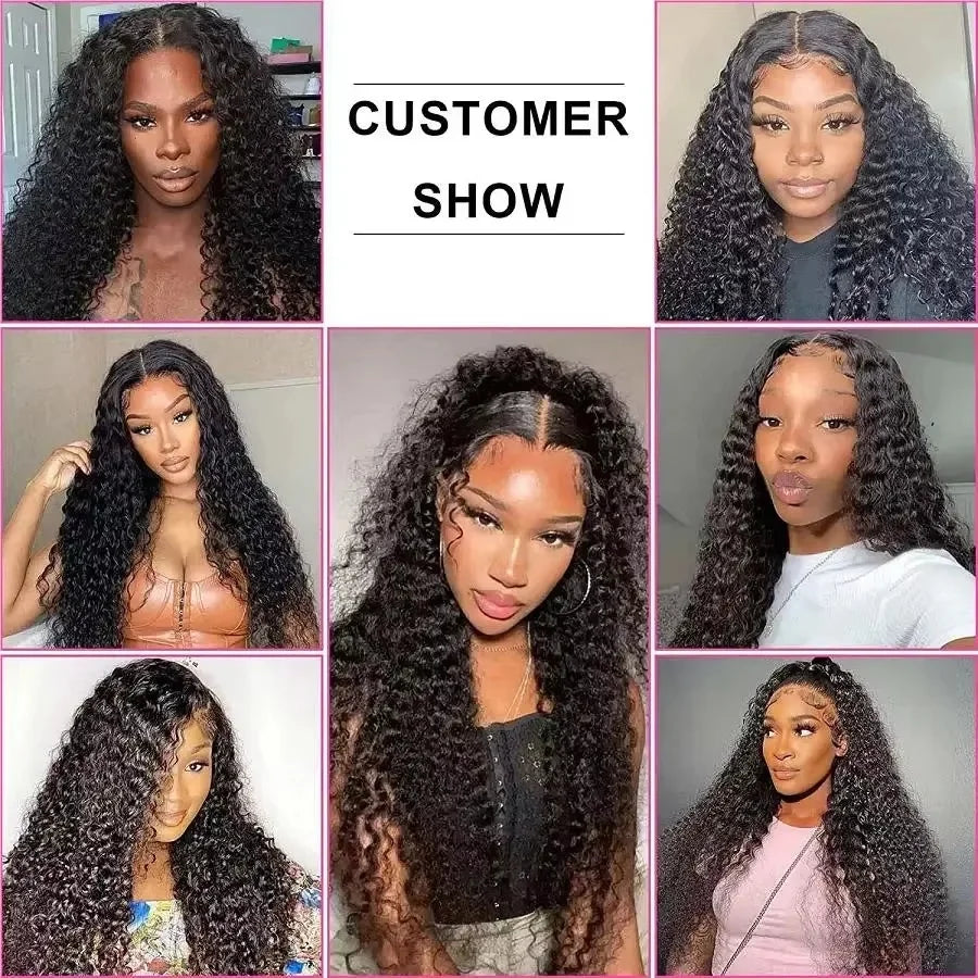 Deep Wave Human Hair Wig with HD Lace Options