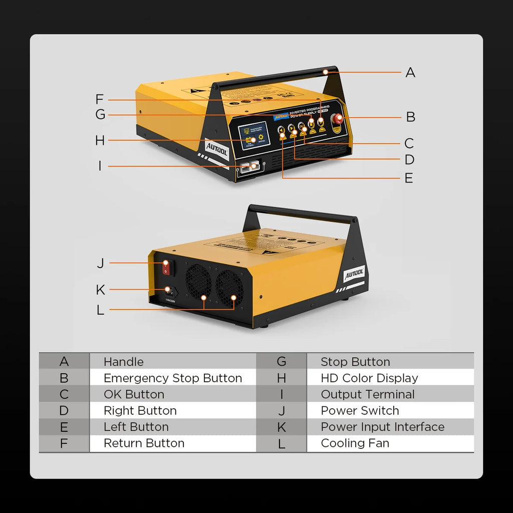 AUTOOL EM355 Car Programming Power Supply & Charger