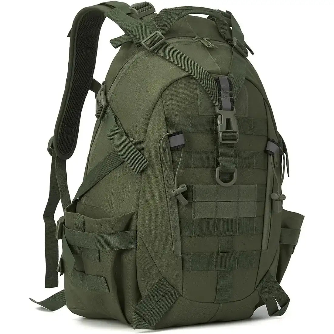 35L Tactical Hunting Backpack for Men with MOLLE System & Reflective Strip, Outdoor Hiking Rucksack with Dual Cup Holders & Compression Straps, Deer Bow Archery Elk Waterfowl Hunting Gear Bag