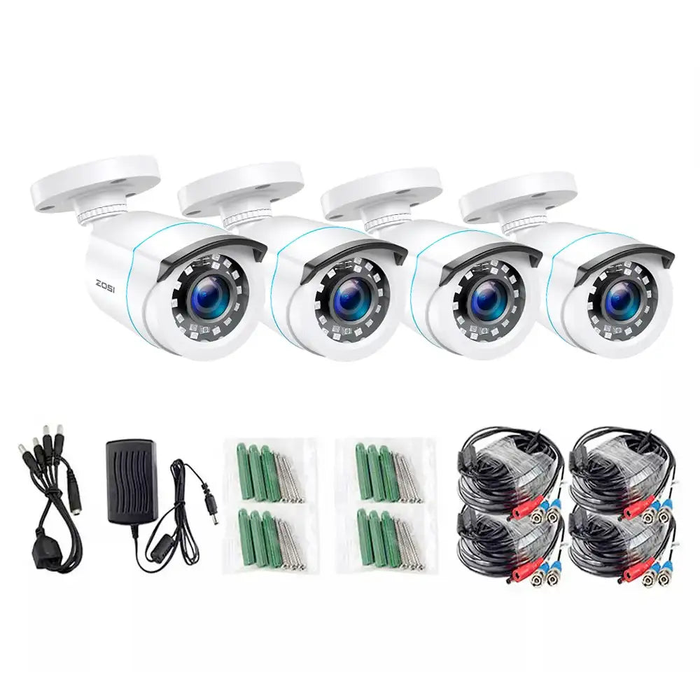 ZOSI 1080P HD TVI Security Cameras – 4-Pack Outdoor Bullet