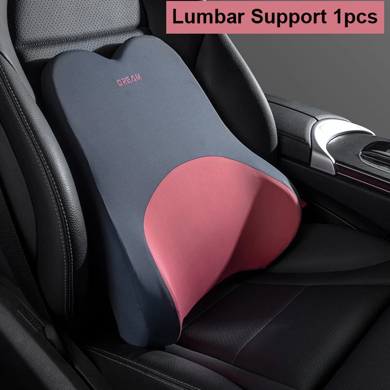 Appui-tête de voiture lombaire, coussin de soutien pour le cou, oreillers de cou universels doux, coussin lombaire en mousse à mémoire de forme pour voiture, soutien du dos