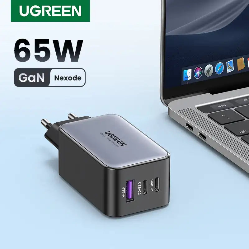 UGREEN 65W GaN Charger Quick Charge 4.0 3.0 Type C PD USB Charger for iPhone 14 13 12 Pro Max Fast Charger For Laptop PD Charger