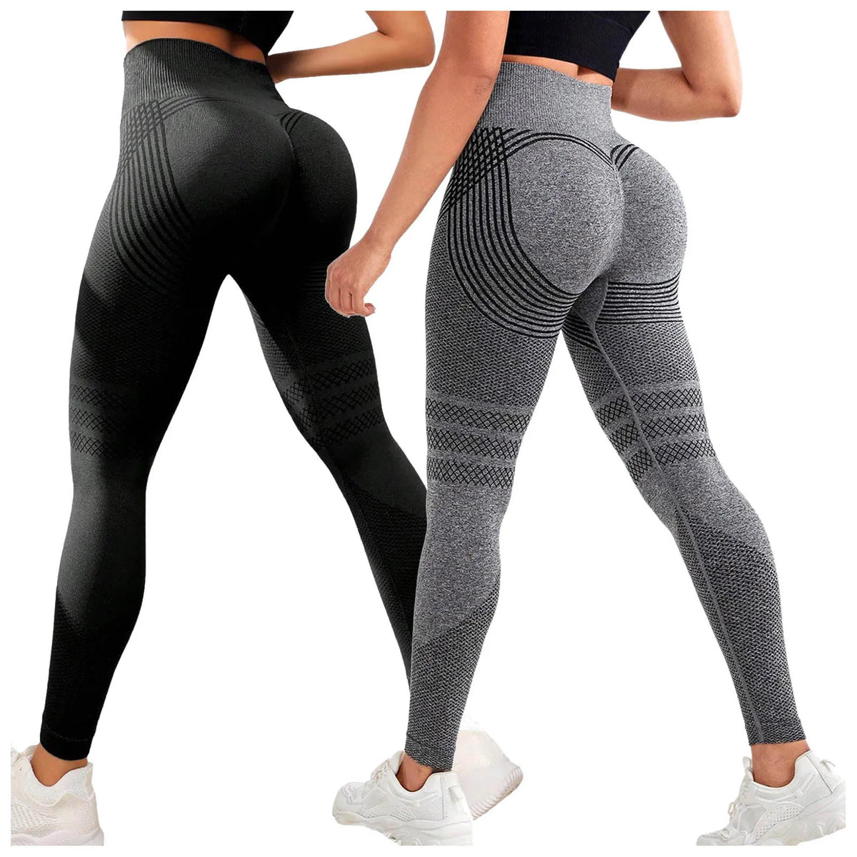 Leggings de compresión 3D, ajustados, anticelulíticos, moldeadores, de cintura alta, sin costuras, con efecto push-up, opacos, para gimnasio y deporte