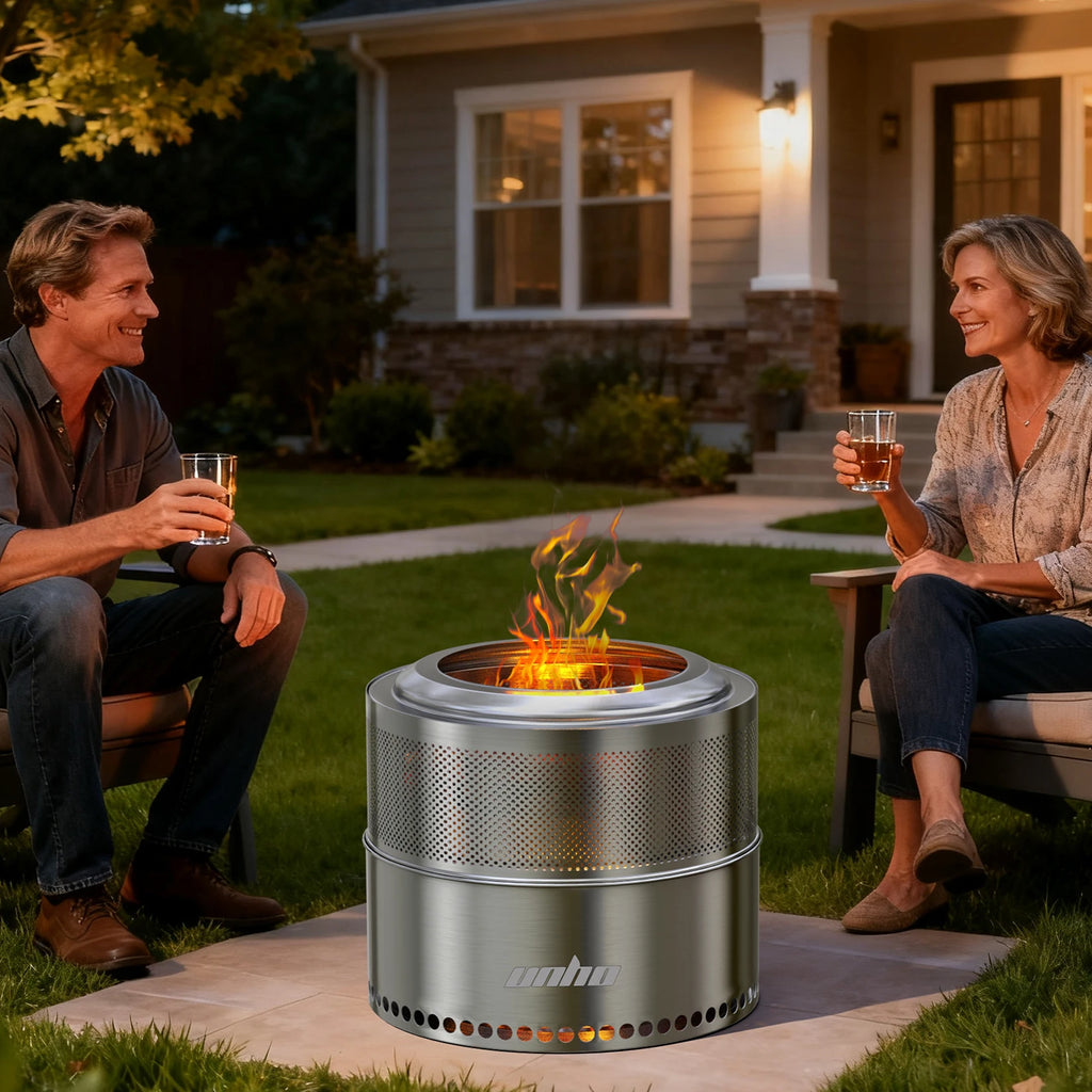 Smokeless Fire Pit – Stainless Steel Wood Burner with Carry Bag