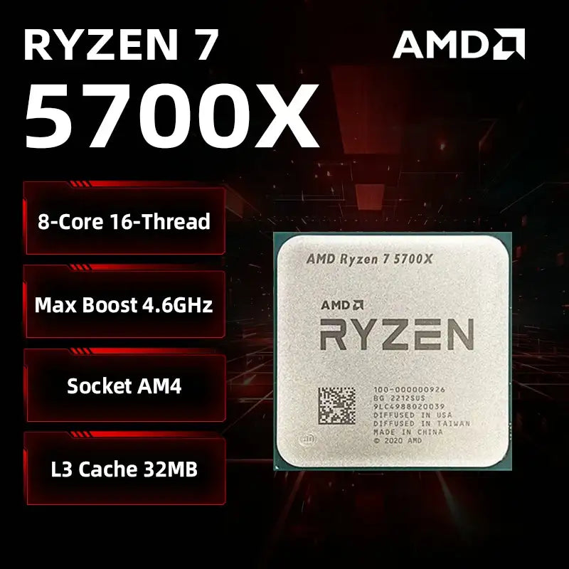 AMD Ryzen 7 5700X 8-Core 16-Thread AM4 Gaming CPU