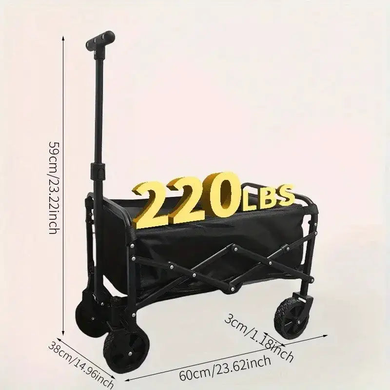 Foldable Wagon, 330/450LB Heavy Duty Foldable Utility Garden Wagon With Terrain Car Storage Car Wheels, Side Pockets, Portable C
