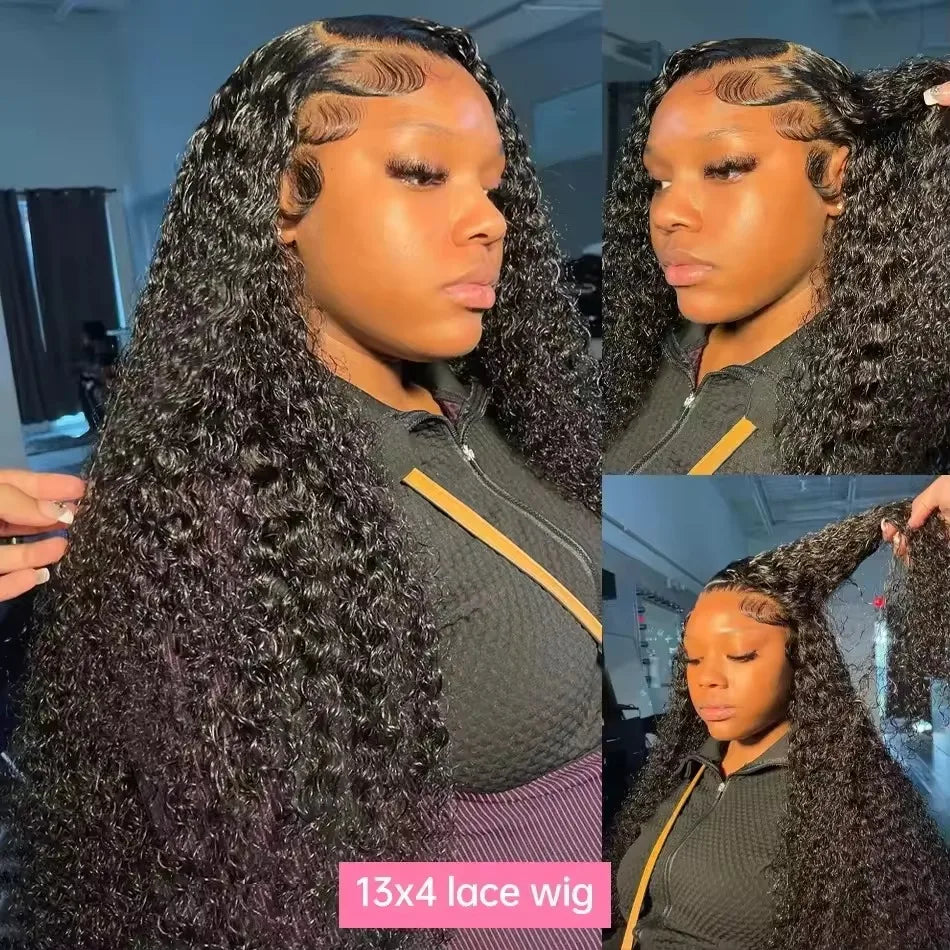 Deep Wave Human Hair Wig with HD Lace Options