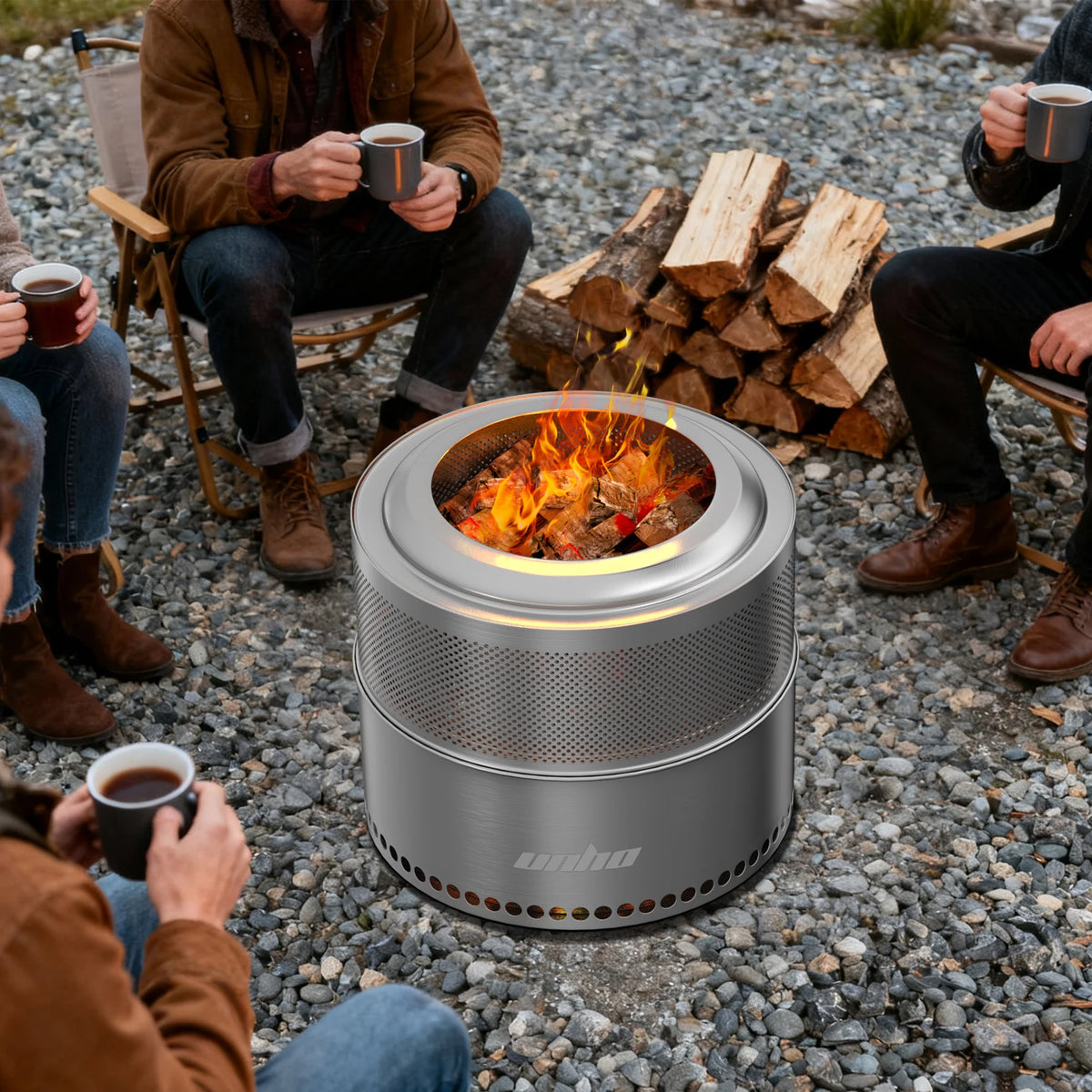 Smokeless Fire Pit – Stainless Steel Wood Burner with Carry Bag
