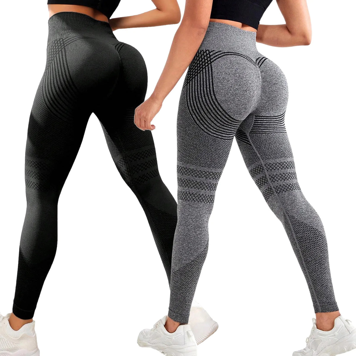 Leggings de compresión 3D, ajustados, anticelulíticos, moldeadores, de cintura alta, sin costuras, con efecto push-up, opacos, para gimnasio y deporte