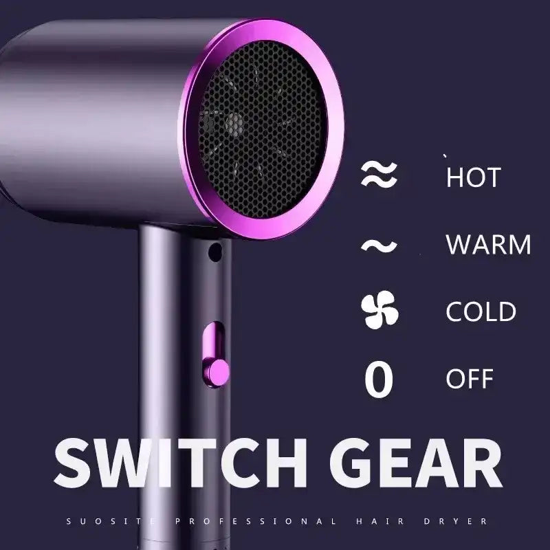 Secador de pelo profesional de salón con iónico y protección contra el calor, portátil para el hogar, hotel, viajes, para uso doméstico y hotelero
