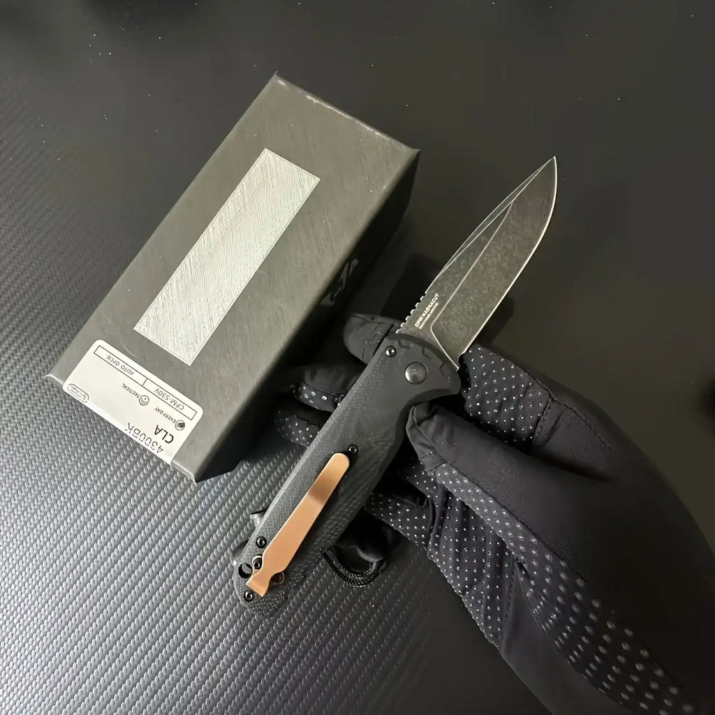 4300BK タクティカルフォールディングナイフ G10ハンドル・高硬度ブレード採用 - アウトドア・キャンプ・サバイバル用コンパクトEDCポケットナイフ