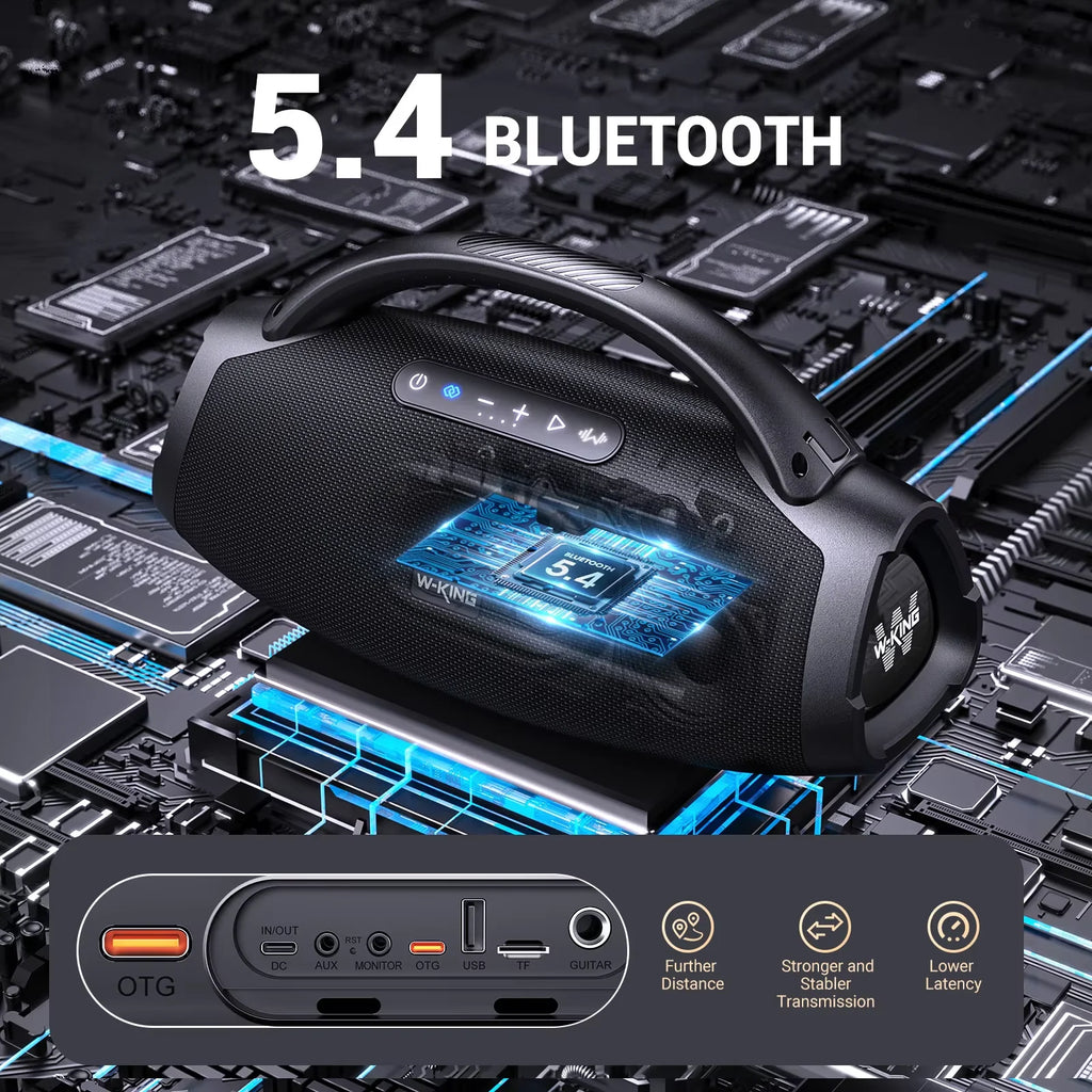 W-KING X20S Bluetooth Speaker – 140W RMS, IPX7, Carry Strap