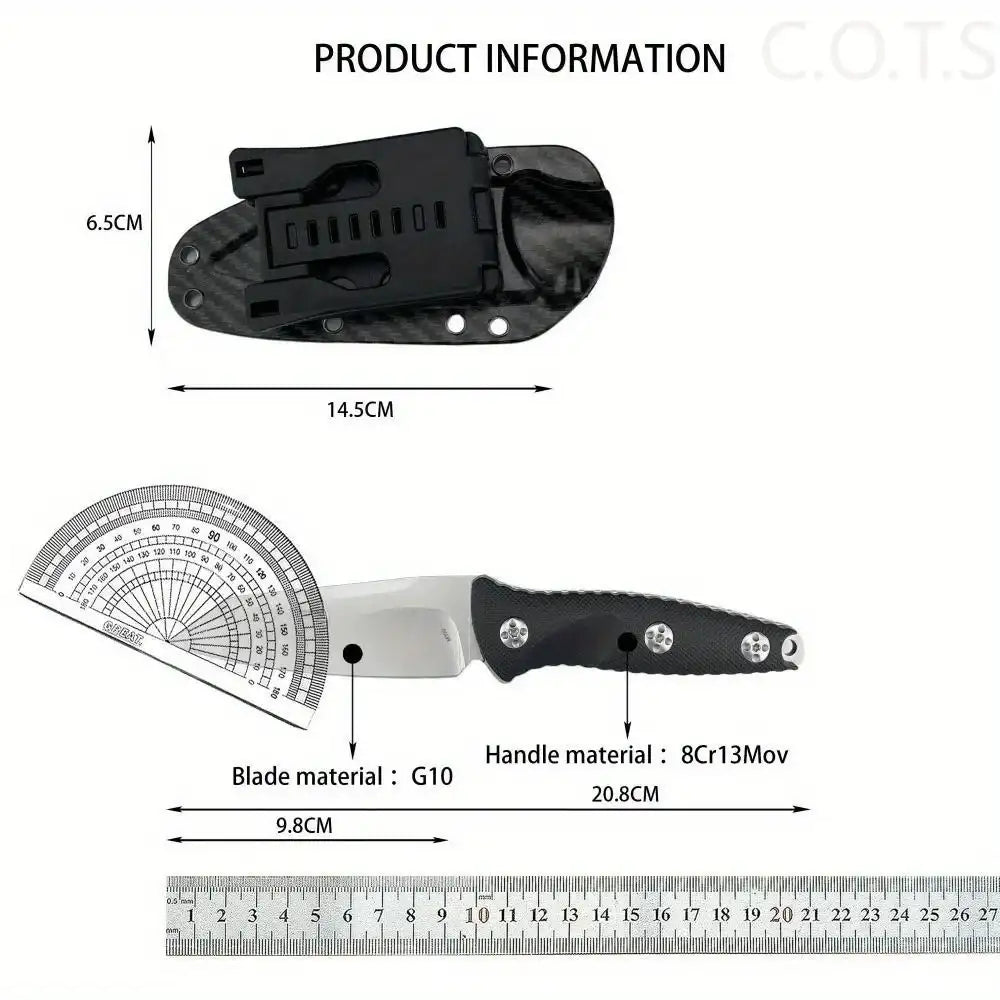 Outdoor Tools 93M-10 Socom Alpha Warcom Fixed Blade Knife 3.72" Stonewashed Wharncliffe Blade with Kydex Sheath Straight Knives