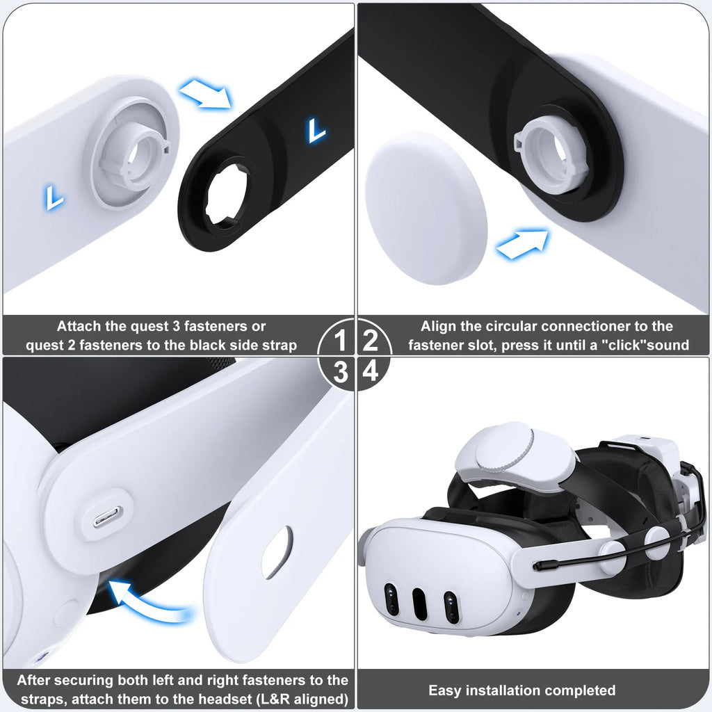 Correa para la cabeza BEBONCOOL MQ2004 – Batería de 7500 mAh para Meta Quest 2/3