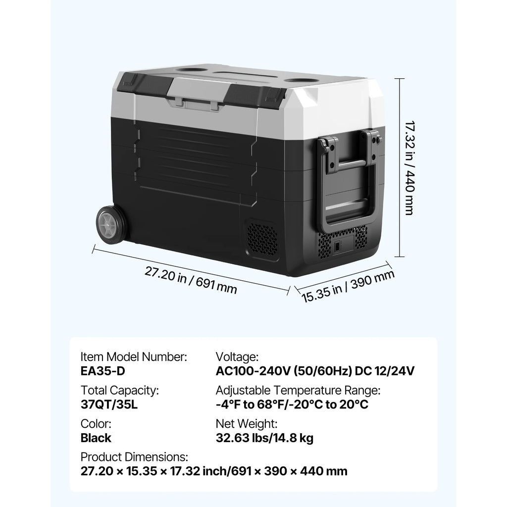 SucceBuy Car Fridge – 35L to 55L Foldable, Wheeled, App Control