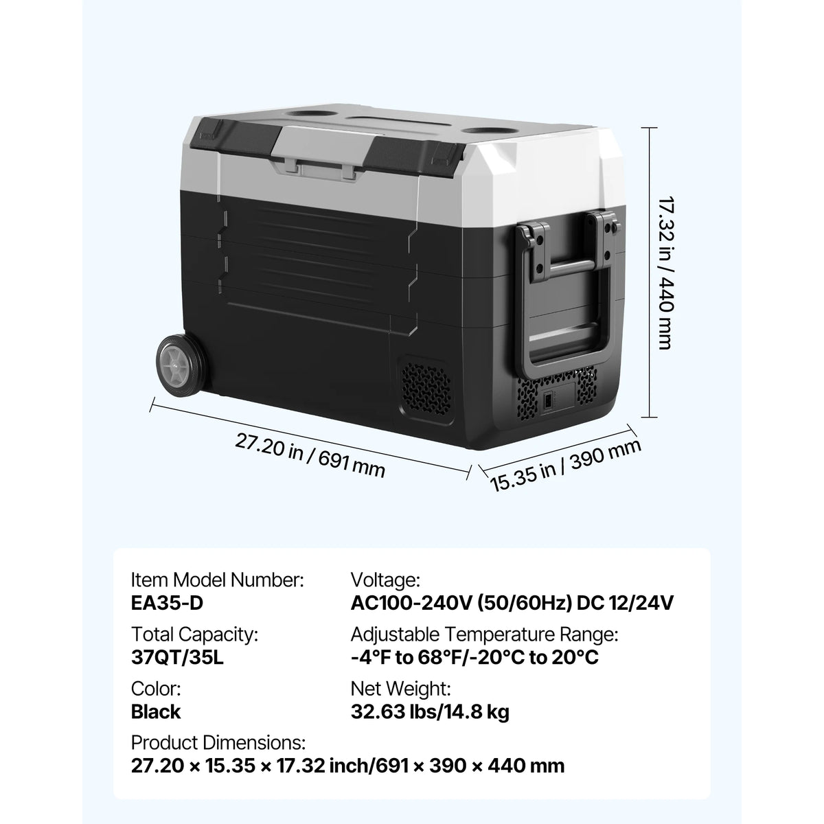 SucceBuy Car Fridge – 35L to 55L Foldable, Wheeled, App Control