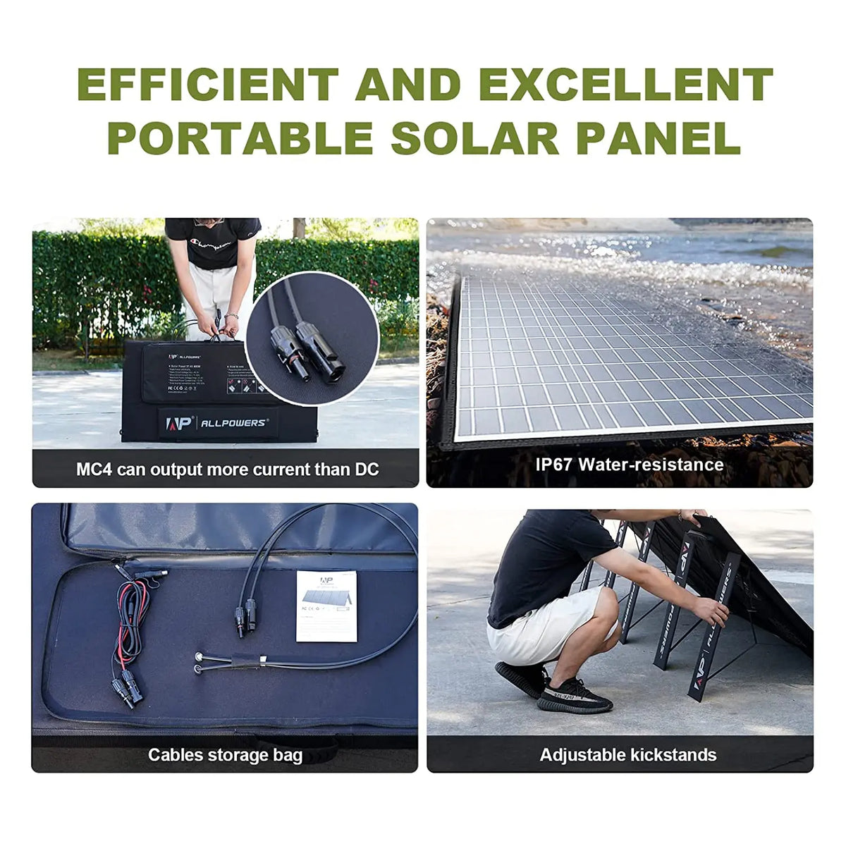 ALLPOWERS Foldable Solar Panel – 60W to 400W, Waterproof