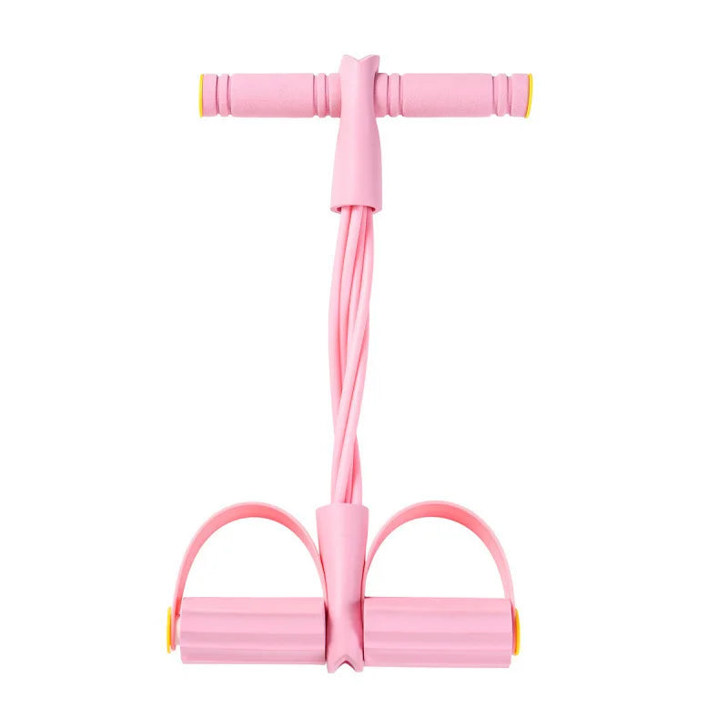 Natural Rubber Pedal Resistance Bands, 6 Tubes with Handles, Yoga Pedal Puller for Full-Body Home Workouts