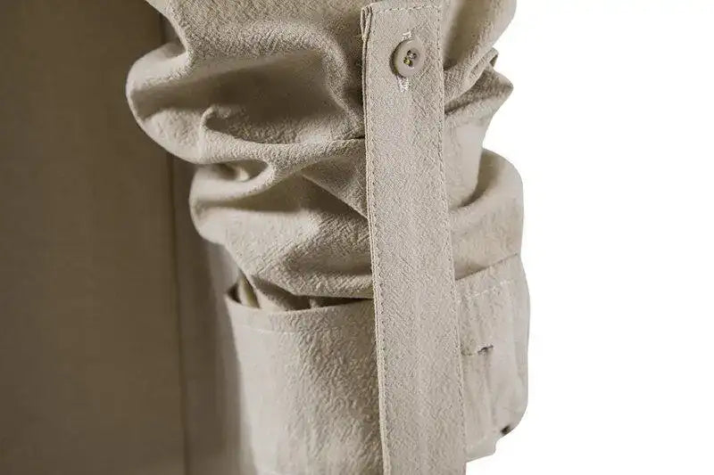 Men's  Casual Henley Shirt  Stand Collar Long Sleeve with Drawstring Cuffs Casual Henry Collar Shirt