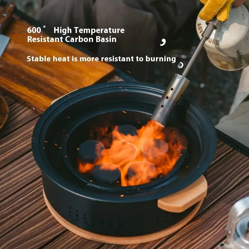 Parrilla de mesa para exteriores Naturehike, olla de carbón resistente a altas temperaturas, equipo de camping de almacenamiento dividido, estufa de barbacoa para picnic