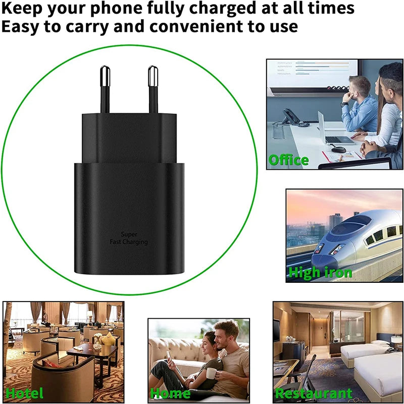 25W USB C PD Super Fast Charger Type C Wall Power Adapter USB C to Type C Fast Charging Cable For Samsu Galax S22 S21 S20 Note10