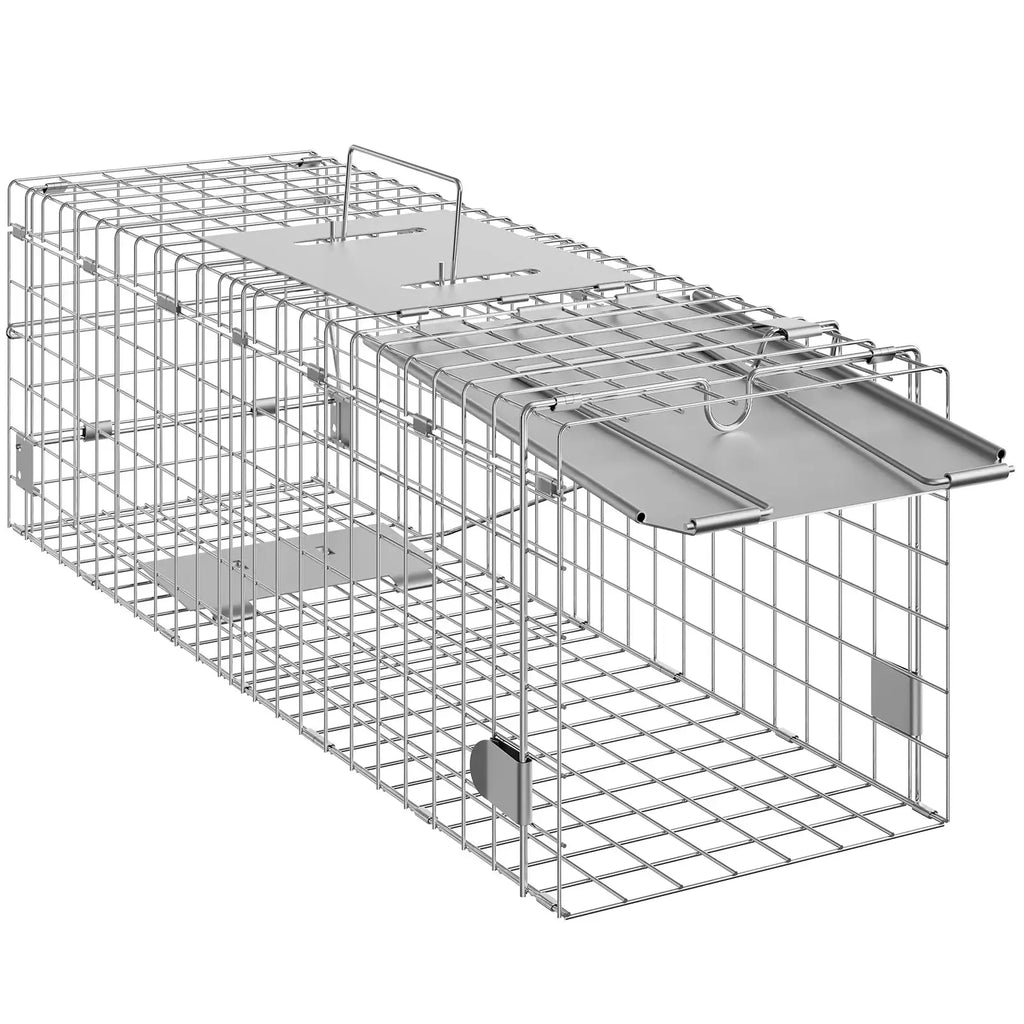 SucceBuy Piège pour animaux vivants Cage de contrôle des rongeurs et des chats Pliable avec poignée pour lapins, chats errants, écureuils, ratons laveurs, marmottes
