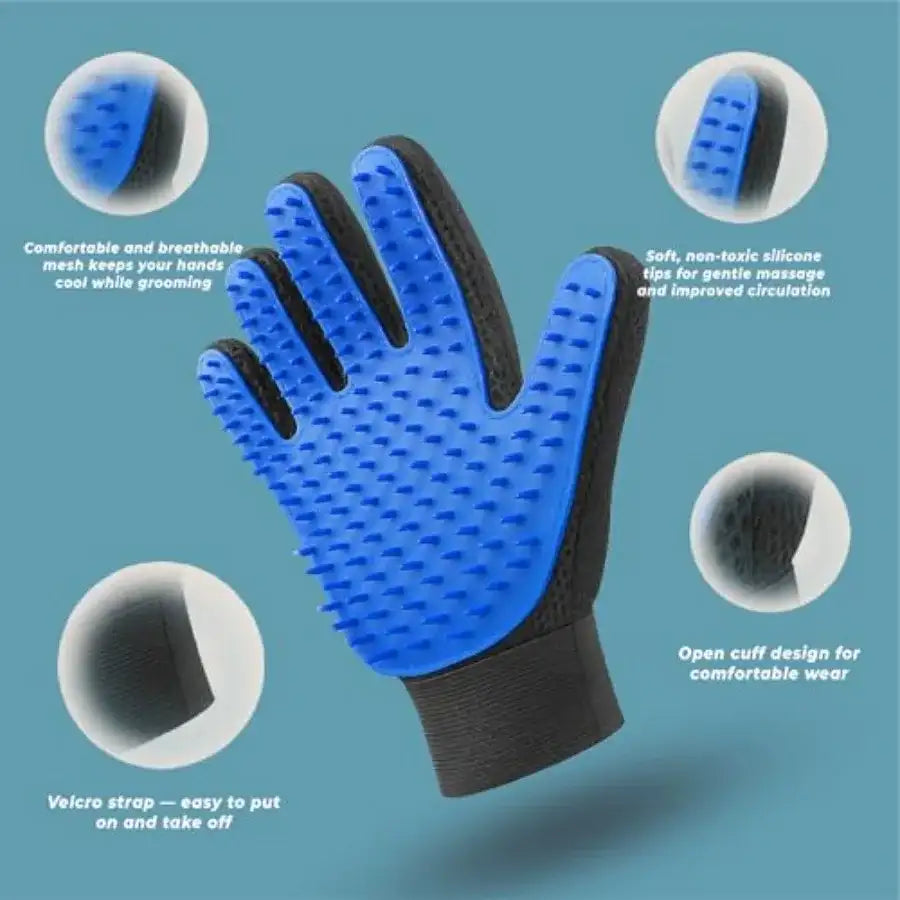 Gants de toilettage pour animaux de compagnie Gants de toilettage efficaces pour chiens et chats Mitaine de toilettage et de massage 2-en-1 pour le bain, le lavage et le séchage