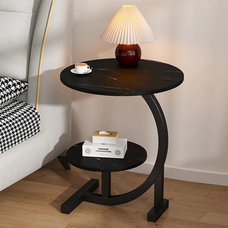 Modern Expandable Double Layer Coffee Table - Wooden Top, Durable, Portable, Multifunctional with Storage Shelf for Living Room