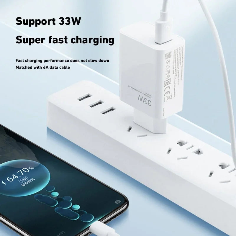 120W Ultra Fast Charger QC 5.0 67W 55W 33W EU Plug 6A Type C Cable Rapid Charging Adapter For iPhone Huawei Sumsang NEW