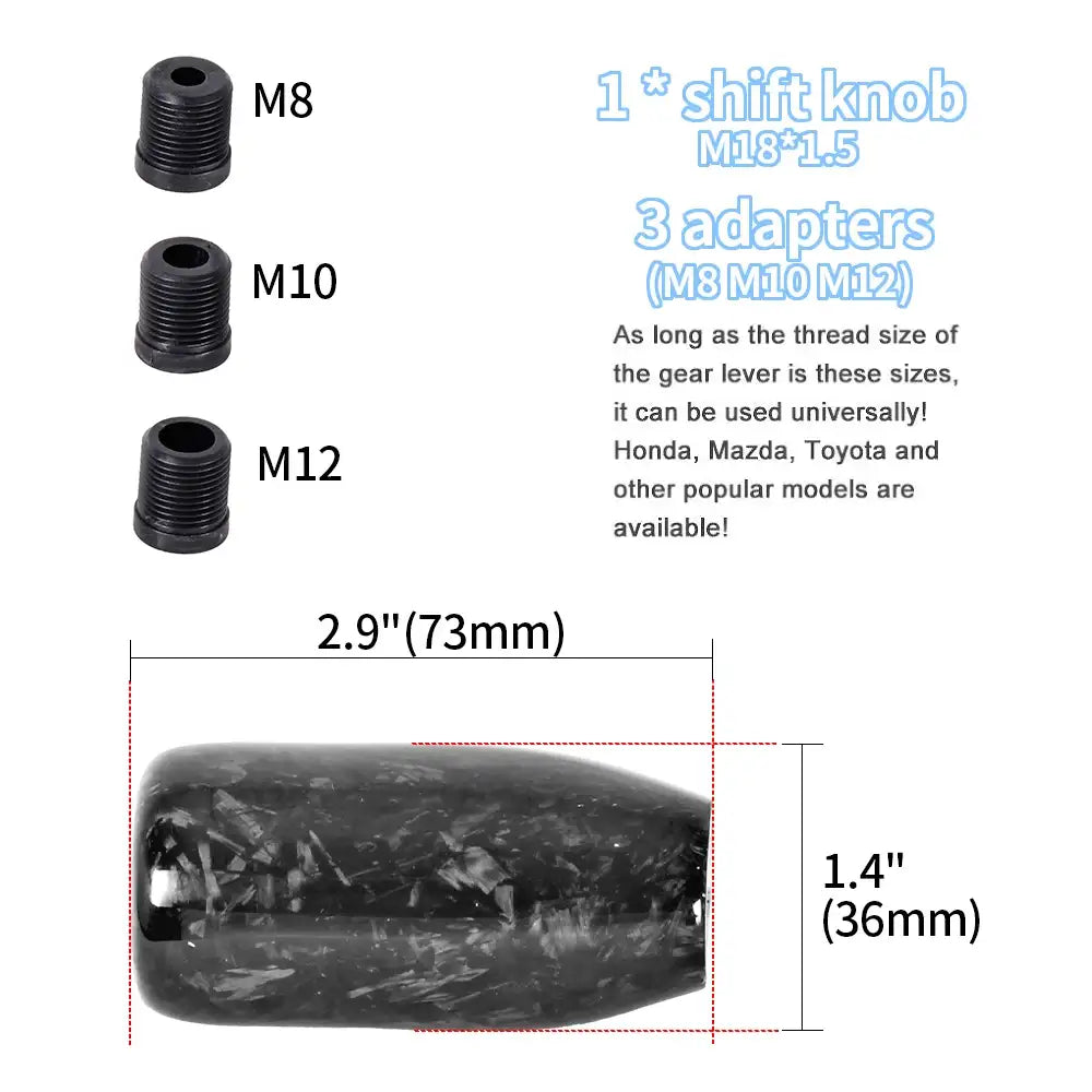 Universeller Schaltknauf aus geschmiedeter Carbonfaser für Autos, für manuelles und automatisches Getriebe, Schalthebel-Handball, Geschenk für Männer, SFN091