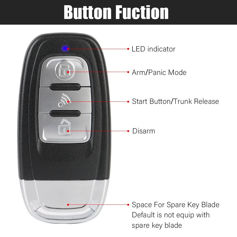 Car Start Stop Keyless Entry System Remote Start Kit Smartphone Control Universal One-button Start Push Systems