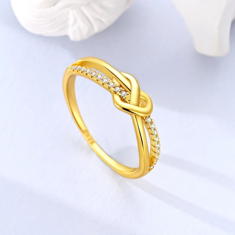 Original 925 Sterling Silver Sparkling Golden Star Firefly Moon Ring For Women Girls Jewelry Birthday Anniversary Gifts
