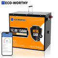Batería de litio LiFePO4 ECO-WORTHY de 12V 150AH con Bluetooth, protección a baja temperatura, BMS de 120A integrado, perfecta para pesca de curricán