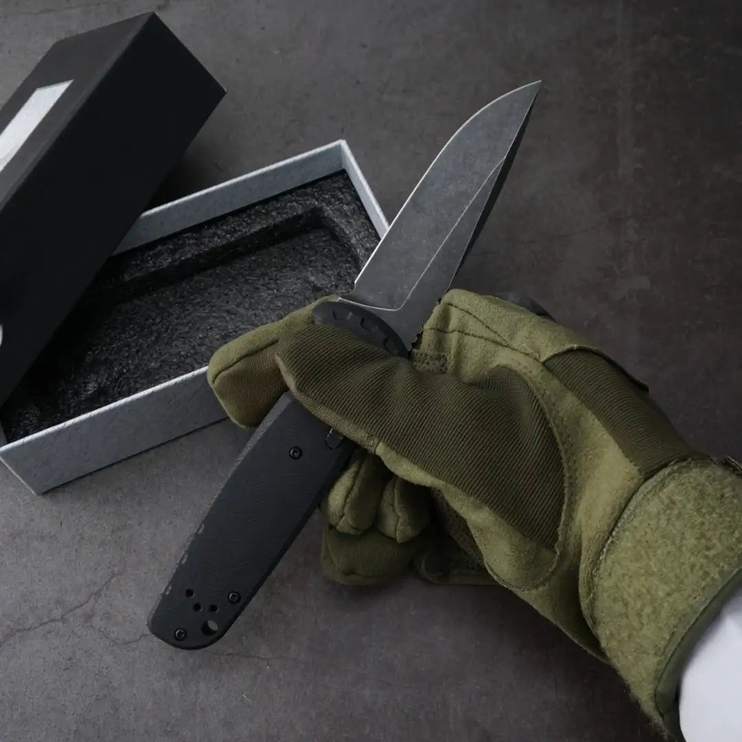 4300BK タクティカルフォールディングナイフ G10ハンドル・高硬度ブレード採用 - アウトドア・キャンプ・サバイバル用コンパクトEDCポケットナイフ