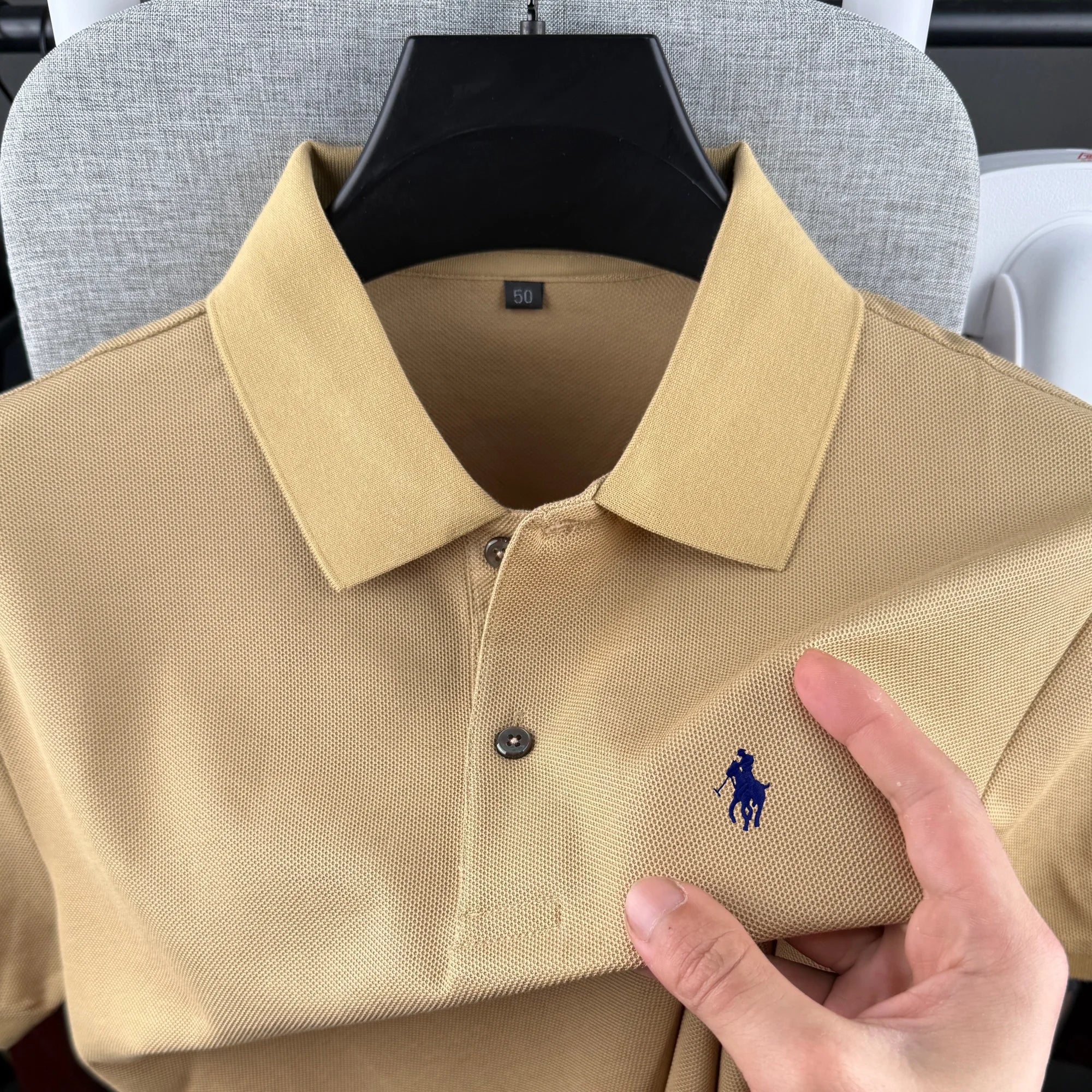 Polo à manches courtes pour homme 100 % coton pur, marque de luxe, été 2026, broderie poney, t-shirt décontracté de golf