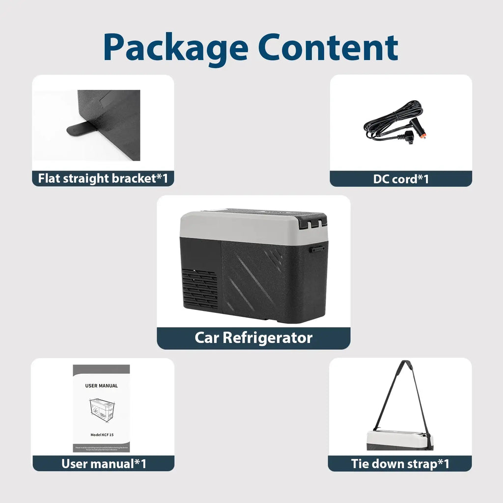 Alpicool KCF15 15L Glacière à compresseur Portable pour Voiture, Camion, Réfrigérateur de camping compact 12/24V DC pour Voyage, Aliments et Boissons
