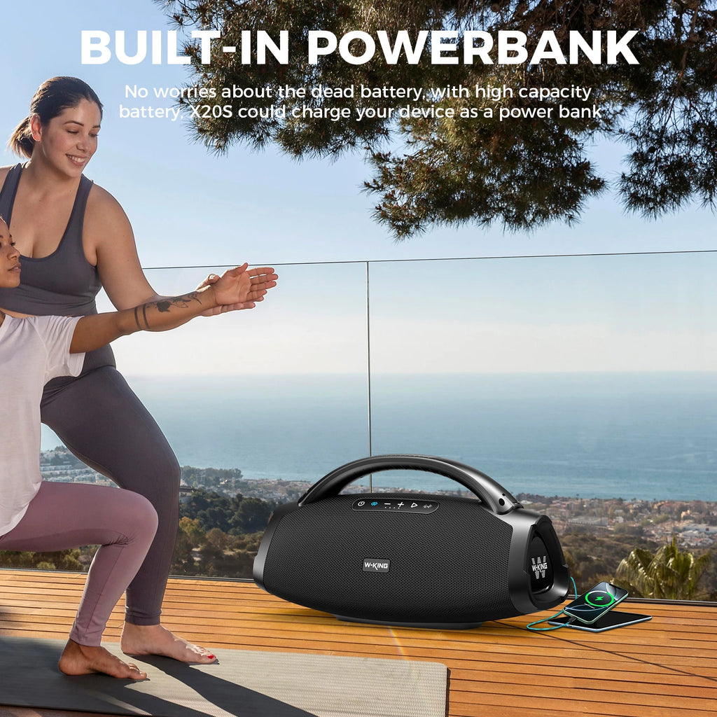 W-KING X20S Bluetooth Speaker – 140W RMS, IPX7, Carry Strap