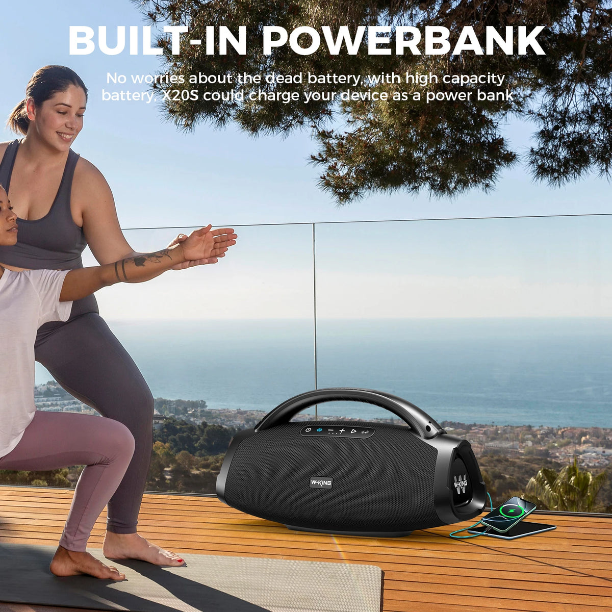 W-KING X20S Bluetooth Speaker – 140W RMS, IPX7, Carry Strap
