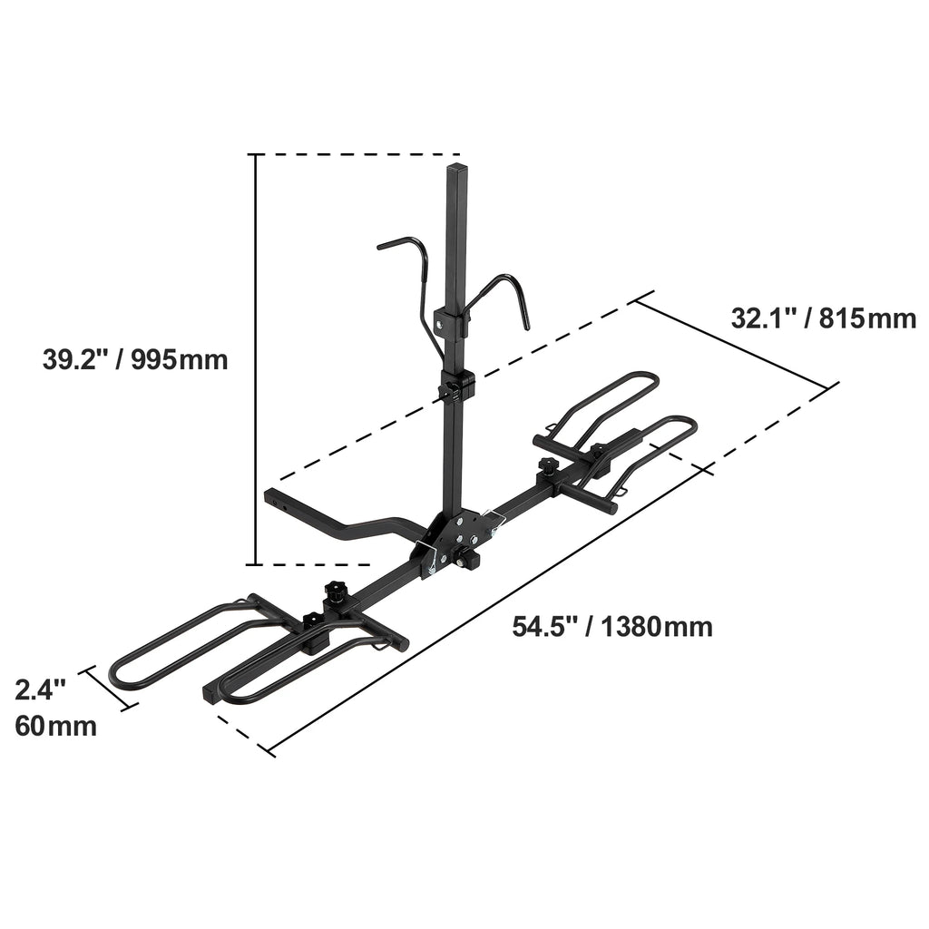SucceBuy Fahrradträger für Anhängerkupplung – Plattform für 2 oder 4 Fahrräder, klappbar