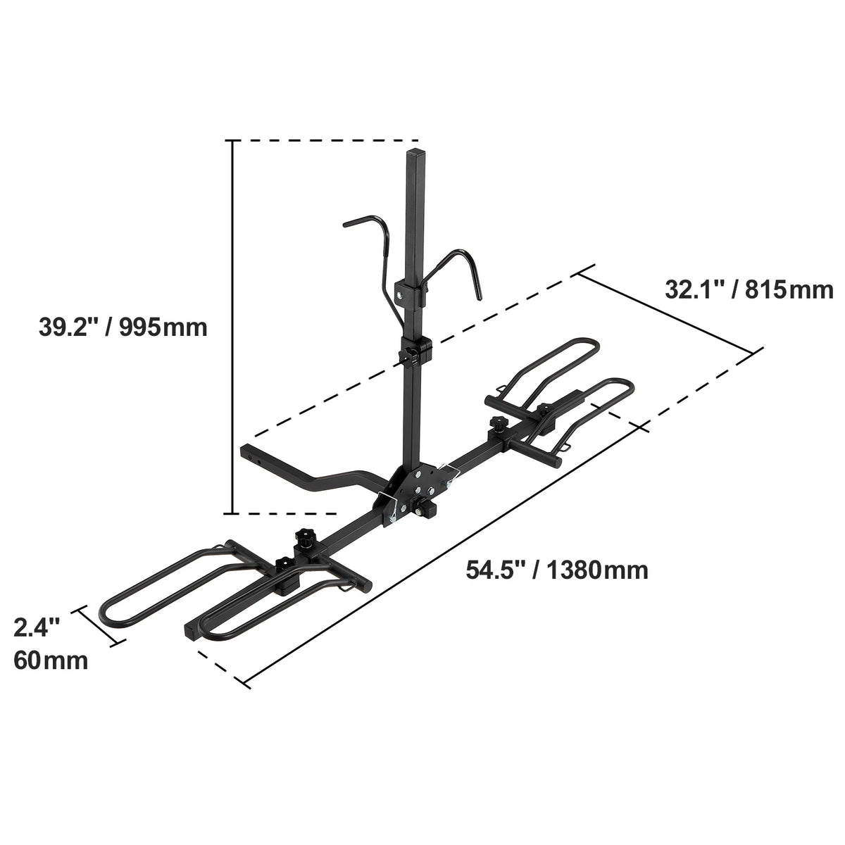SucceBuy Fahrradträger für Anhängerkupplung – Plattform für 2 oder 4 Fahrräder, klappbar