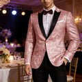 Americana de esmoquin con estampado de cachemira rosa para hombre: Elegancia de edición limitada de BellemApple