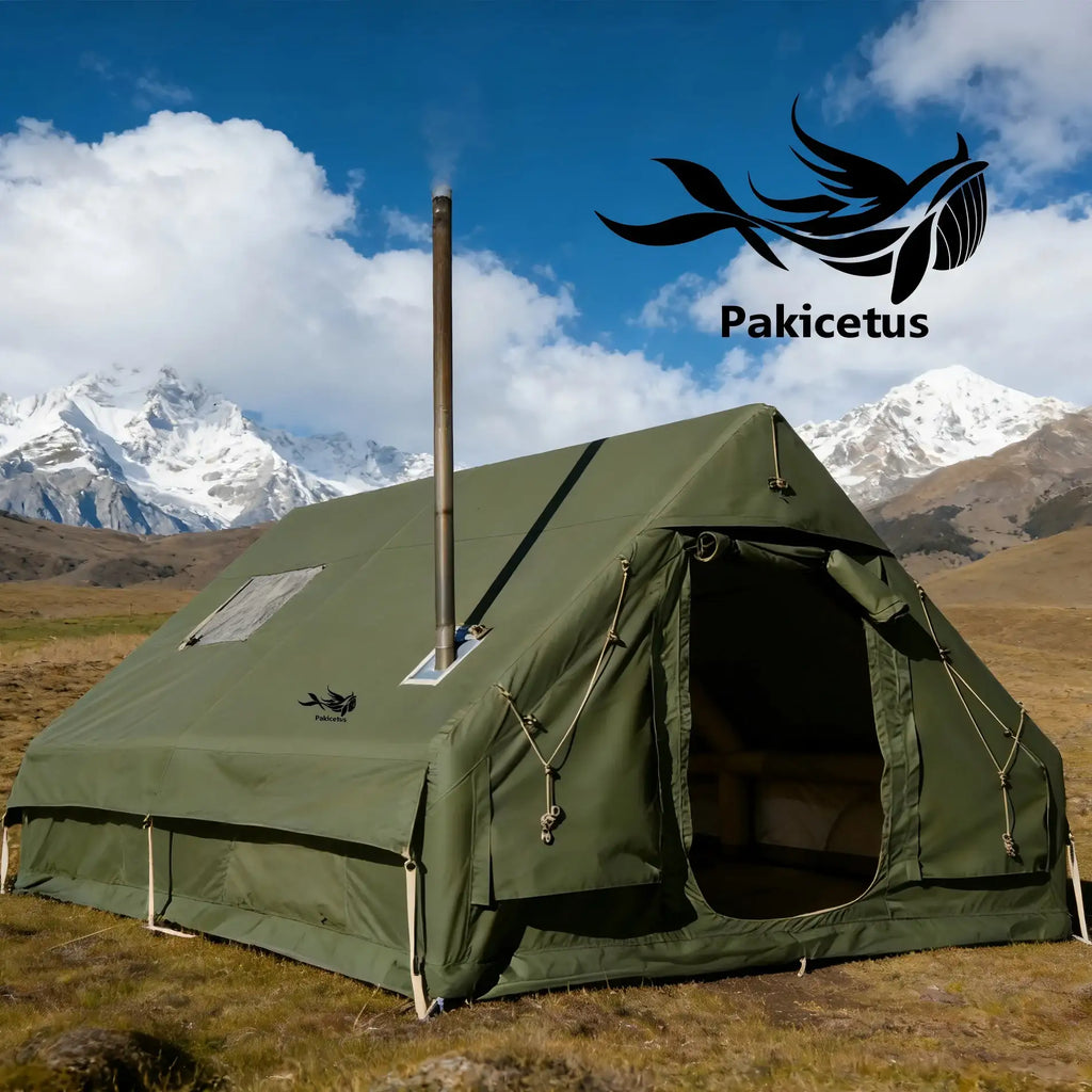 Tente de glamping gonflable PAKICETUS, abri familial 4 saisons résistant aux intempéries avec pompe manuelle