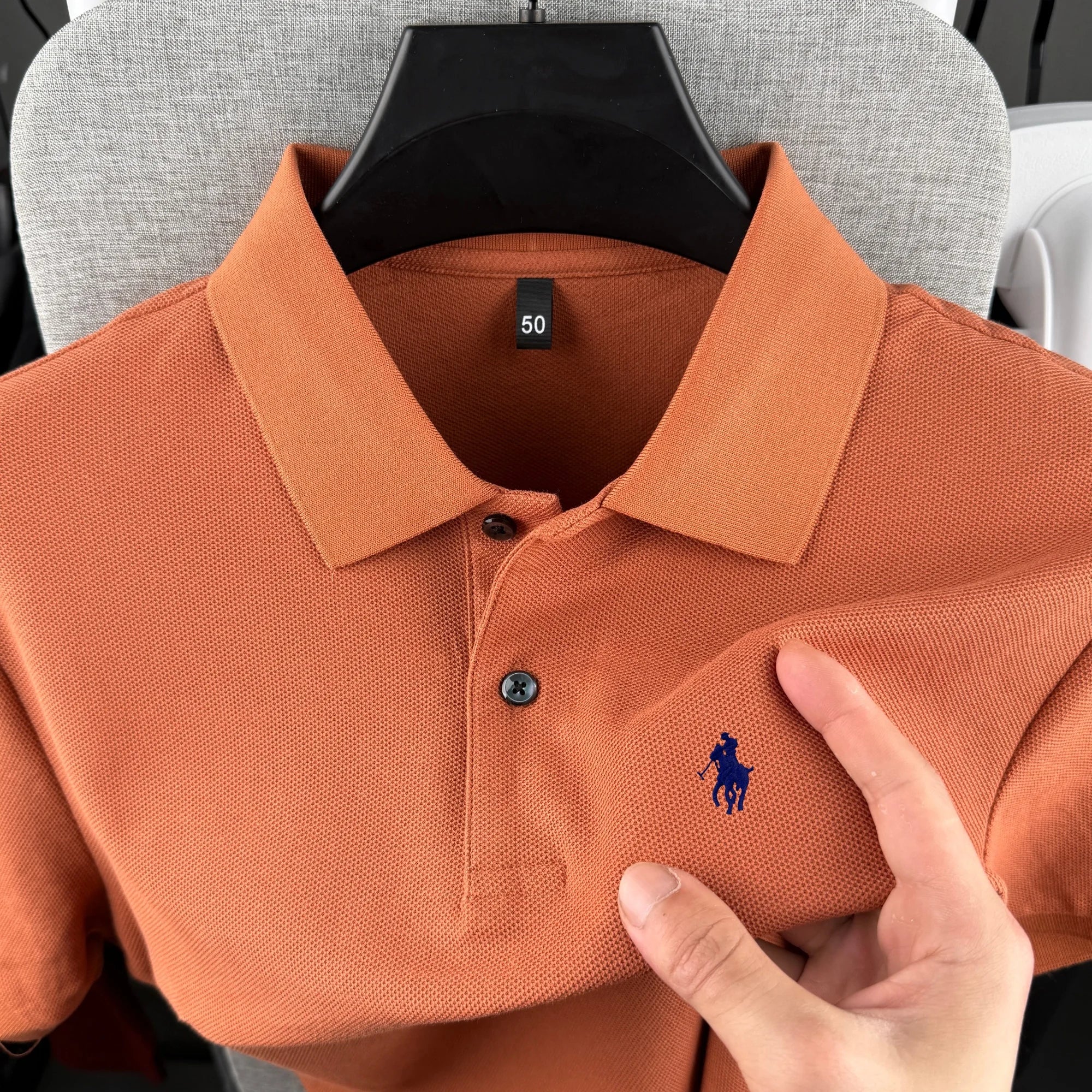 Polo à manches courtes pour homme 100 % coton pur, marque de luxe, été 2026, broderie poney, t-shirt décontracté de golf
