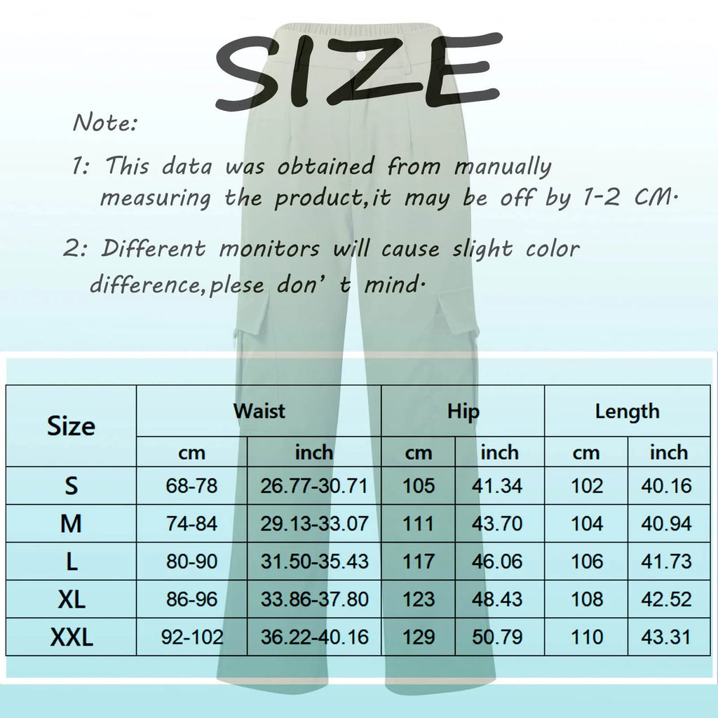 Pantalones cargo de mujer con bolsillos, elásticos, de tiro alto, informales, de pierna recta y ancha, largos, deportivos y tipo jogger