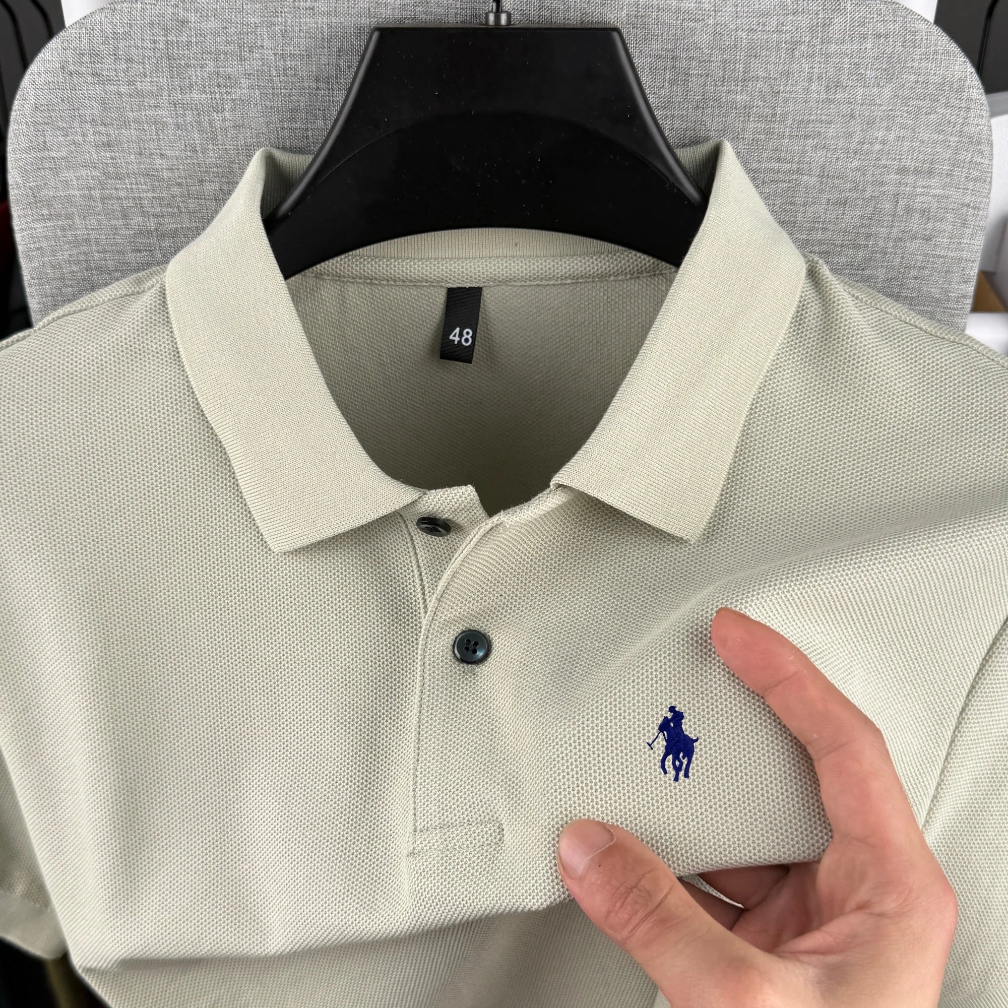 Polo à manches courtes pour homme 100 % coton pur, marque de luxe, été 2026, broderie poney, t-shirt décontracté de golf