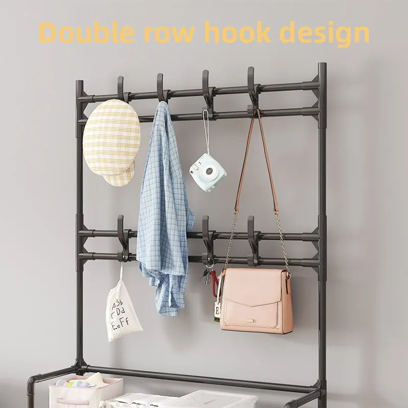Shoe Rack Simple Door Household Integrated Hanger Multi-layer Storage Shoe Cabinet Floor Rack Shoes
