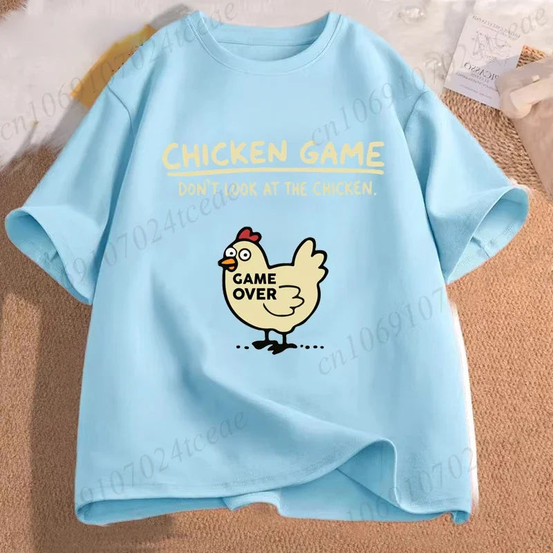 T-shirt homme amusant « Chicken Game Don't Look At The Chicken » – T-shirt imprimé – Hauts de mode pour hommes et femmes – Ropa Hombre