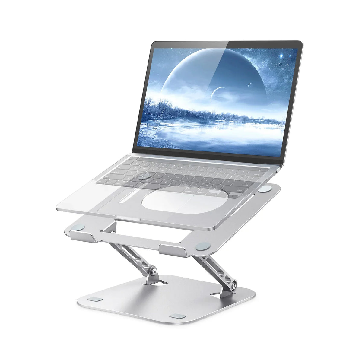 ST01 Soporte portátil ajustable para computadora portátil de 11 a 16 pulgadas, soporte de escritorio de aluminio resistente, soporte plegable para computadora portátil y tableta